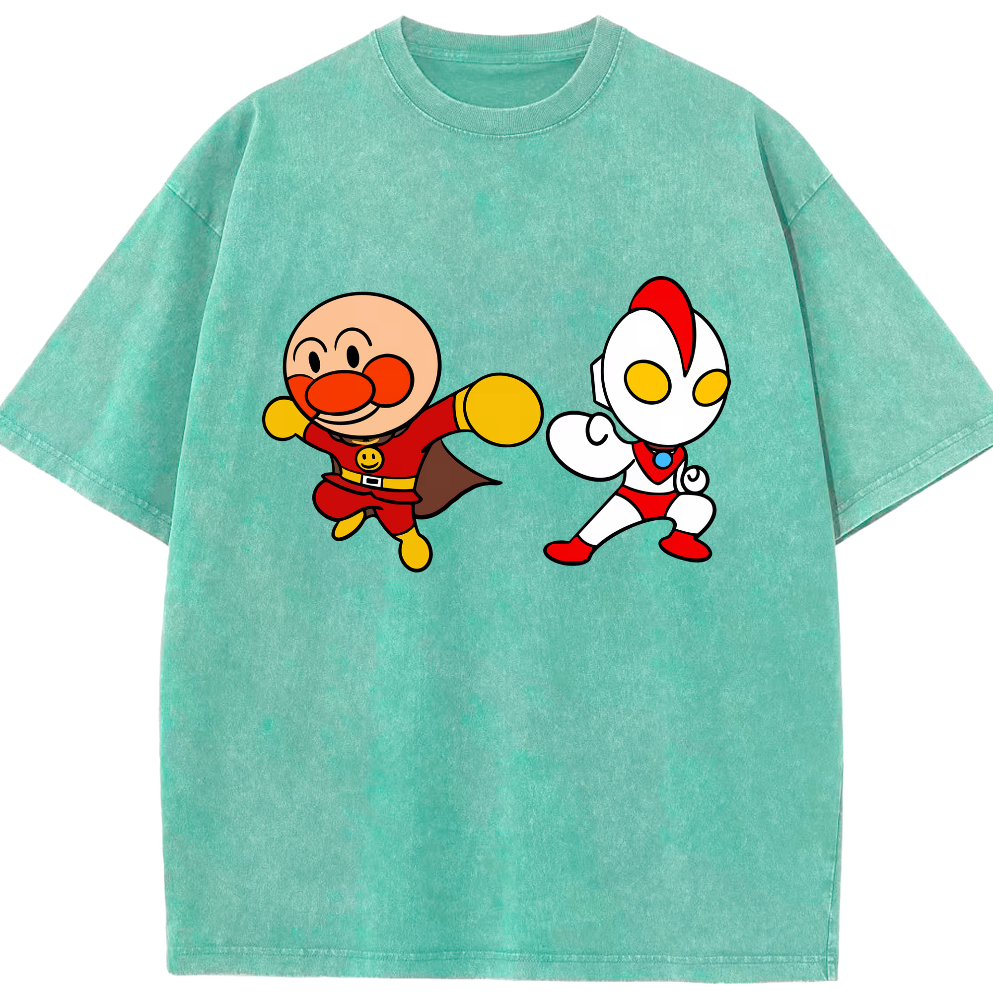 （画像用） アンパンマン Anpanman 綿100% ヴィンテージ風 半袖Tシャツ（フロントプリント）